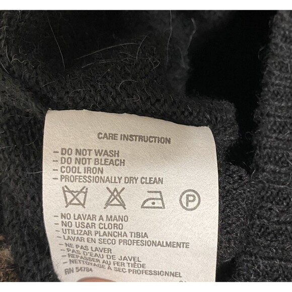 Vintage Emmanuel Ungaro Wool Alpaca Cardigan Women 1X Black Crewneck Retro - Picture 7 of 8